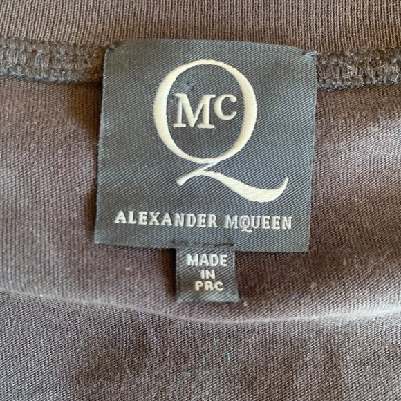 Rare McQ Alexander McQueen Women's XS Feather Dress Darkest Black Sheath Stretch - Picture 5 of 10